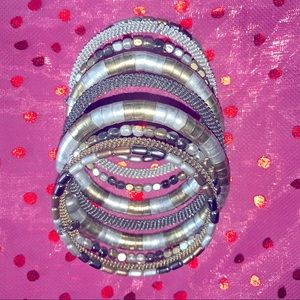 Gold and silver tone spiral bracelet